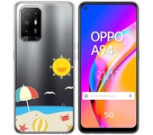 Tumundosmartphone Funda Gel Transparente para Oppo A94 5G diseño Playa Dibujos