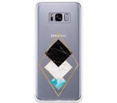 Funda compatible con Samsung Galaxy S8 - Rombos Marmol Dorado