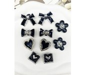 10PCS Shoe Charms ABS Decorations Accessories DIY Women Clog Buckle Beach Sandals Resign Bowtie Rhinestones Floral Pins For Gift