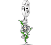 925 Silver Plated Flowers Charms Beads Pendants Sunflower Butterfly Dangle fit Original Bangle Bracelet CZ Pave Jewelry Making