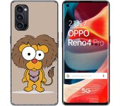 Tumundosmartphone Funda Gel Tpu para Oppo Reno 4 Pro 5G diseño Leon Dibujos