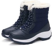 Women Boots Waterproof Heels Boots For Winter 2023 Tren Platform Ankle Boots Keep Warm Snow Shoes Plush Outdoor Short Boots