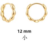 12/14/16mm Trendy Twisted Small Round Huggies Earrings for Women Fashion Gold Color Circle Tiny Hoop Earrings Ear Buckle Jewelry