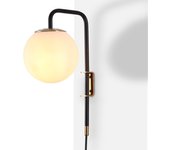 Barcelona LED Aplique de pared bola cristal con cable y enchufe "Bilsen" - E27
