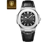 POEDAGAR Casual Square Men's Watch Waterproof Date Luminous Leather Man Quartz Watch High Quality Luxury Fashion Watches For Men