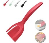 Espátula para yemas, espátula para huevos fritos con yemas, pinzas para espátula con agarre y giro, espátula de silicona de doble cara para huevos fritos, pinzas para girar y girar, espátula para huevos, pan, pescado, panqueques, tostadas, color negro