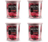 Plastic Forte - Juego de 4 Botes de Cocina Keeper Family 0.25L Ideal Despensa. Rosa