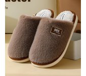Zapatillas de algodón de felpa para el hogar de otoño e invierno, felpa con lazo de estilo nacional, fondo cómodo y suave, zapatillas cálidas de confinamiento para parejas, hombres y mujeres