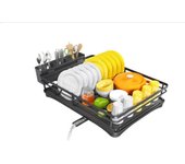 Escurreplatos de Acero Inoxidable con Soporte Extraíble y Gran Capacidad de Secado - Herramienta de Cocina para Organizar y Secar Platos y Utensilios