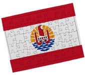 MERCHANDMANIA PUZZLE PEQUEÑO TAMAÑO APROX. A5 DE 48 PIEZAS CON MARCO bandera polinesia pais gobierno oceania rompecabezas puzle para adulto
