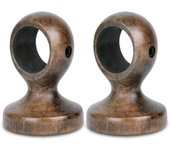MERCURY HOME- Pack de 2 Soportes Decorativos para Barra de Madera de Pared o Techo. Colgador para Barras de Cortina de ø 28mm.