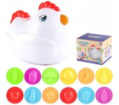 12Pcs Juego de huevos Plástica, Juguetes Niños 2 años, Puzzle Juegos de huevos Colores Clasificación Juegos, Educativos Geométricos para Niños y Niños 1 2 3 años