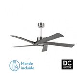 Ventilador de Techo FABRILAMP Nadir Níquel Rústico 5 Aspas Sin Luz - Motor DC