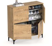 Mueble Recibidor Zapatero Tokio 4 Puertas 5 Baldas Mueble Pasillo Color Roble Gold 101 cm