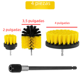Kit de Cepillos para Taladro Eléctrico 12/4 Pcs Herramientas de Limpieza para el Hogar para Alfombra, Vidrio, Cocina, Baño, Aseo
