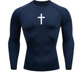 Christian Workout Compression Shirts Graphic Long Sleeve Rash Guard Athletic Quick Dry Tees Tops Mens Gym Undershirts Baselayers