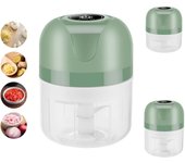 Mini Picadora Eléctrica de Productos Alimenticio, Tazes de 100ML + 250ML, Minicortadora recargable, Portátil Pequeña
