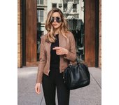 Vintage Women PU Leather Bomber Jacket Fashion Casual Autumn Winter Zipper Windbreaker Streetwear Female Blazer Y2K Clothes New