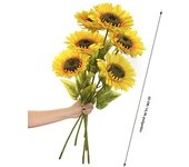 1PC Artificial Sunflower Flowers Long Stem Silk Fake Sunflowers Decoration for Outdoor Home Wedding Birthday Party Single Bulk