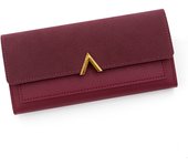 Cartera larga sencilla en forma de V para mujer, de moda, de gran capacidad, tarjetero, monedero, cartera de mano con cremallera, cartera femenina