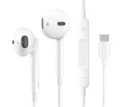 Auriculares USB Tipo C In-Ear HiFi Sonido Auriculares con Cable Blanco USB C Auriculares Internos con Micrófono Compatible con iPhone 15Plus Pro MAX Galaxy S23 iPad Pro 2022 Huawei Xiaomi Pad 5 6 Redmi Pad Tablet Pixel 8 7a 7 6a Oneplus 11 etc