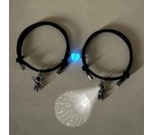 Luminous Heart Projection Astronaut Couple Bracelet 2 pcs woven bracelets that say I love you in 100 languages