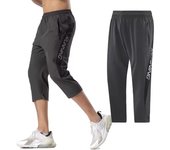 Men Training Cropped Pants Quick Dry Prints Bodybuilding Pants Patchwork Fitness 7 Points Pant Man Running Sweatpant