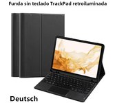 AJIUYU Keyboard Case For Samsung Galaxy Tab S7 FE 12.4 Inch 11 Plus S8+ S6 Lite A8 Smart Cover Backlit TrackPad Storage Pen Slot