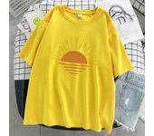 Sunset On The Coastline Printed Women T-Shirts Street Cotton Kawaii Short Sleeve Fashion Oversized Tops Loose Sports T Shirt