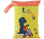 BIAI 25*35cm Wet Storage Bag Washable Diaper Nappy Bag Waterproof Beach Bag Double Pocket with Zippers Travel Makeup Storage Bag