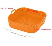 22cm Reusable Airfryer Pan Liner Accessories Silicone Air Fryers Oven Baking Tray Pizza Fried Chicken Airfryer Silicone Basket