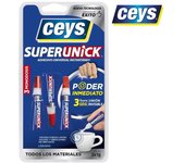 Adhesivo Instantáneo Monodosis 3x1g SUPERUNICK PODER INMEDIATO 504020 - Ceys