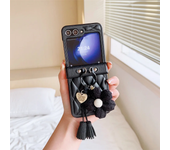 FLower Ring Leather Phone Case for Samsung Galaxy Z Flip 6 5 4 3 Flip5 Flip4 Flip3 5G Protective Shockproof Cover