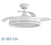 FABRILAMP Ventilador DC Cerrato Blanco 72W 3 Aspas Desplegables - Diseño Moderno y Funcional