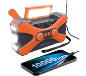 10000mAh radio de manivela de emergencia con Energía Solar, con Energía para manivela, Interno, Radio multifunción USB, Naranja