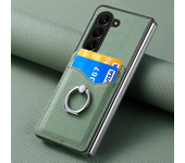 PU Leather for Samsung Galaxy Z Fold 6 5 4 3 2 5G Wallet Phone Case with Credit Card Slot Holder Shockproof Ring Stand Cover