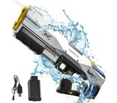 Pistola de Agua Eléctrica Autocebante 450ml - 8-10m Alcance, 30 Minutos Continuos + Recarga en 15s, USB Recargable para Niños/Adultos con Batería Incluida - Juguete Piscina Playa Batallas Acuáticas