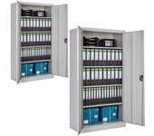 Tectake - Armarios archivadores con cierre de seguridad y 5 alturas, 180 x 90 x 40 cm, Archivador bloqueable con 5 alturas, Estantes ajustables en altura individualmente, Fácil de montar y soporte estable