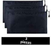 8 Colors Black Grid Pencil Bag Zipper Pouch Bill File Bag Makeup Small Pencil Case Waterproof Office Supplies Travel Accessories