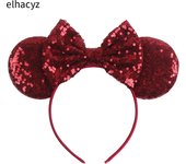 Disney Colorful Sequins Bows Mickey Mouse Ear Headband for Adults Festival Party Hair Accessories Women Girls Rainbow Hairbands