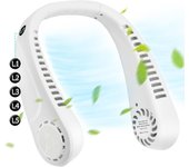 Ventilador de Cuello Portátil, Ventilador de Cuello 5 Velocidades, Ventilador de Cuello Portátil Silencioso, Mini Ventilador USB Recargable Sin Aspas para Oficina, Hogar, Viajes