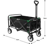 Yumo House Carro de Mano Plegable Carrito de Transporte para Jardín Casa Almacén Playa 4 Ruedas Bolsa, LARGO 73CM X ANCHO 45CM X ALTO 46CM