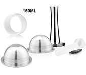 Refillable Coffee Pods Compatible for Nespresso Vertuo Plus Delonghi ENV150 GCA1 Machine Stainless Steel Reusable Capsule Filter