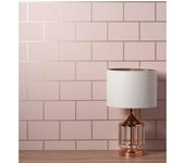 Muestra DIN A4 de Papel pintado vinílico lavable azulejos con líneas metalizadas en relieve - Last Station 681309 de GAULAN