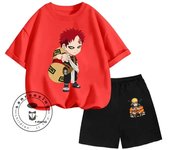 2024 Summer Most Popular Children's NARUTO Anime Character Print Design O-neck Lightweight Short Sleeve and Shorts Two-piece Set