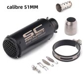 51/60mm universal motorcycle exhaust pipe straight-through exhaust pipe suitable For Yamha Honda racing motorcycle GP project