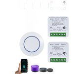 Tuya Smart Switch 16A RF433Mhz+WIFI Module Relay Receiver Mini  Round Wireless Panel Switch Mini Light Switch For Led Lamp