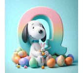 Cute Snoopy With Easter Egg Letters Diamond Painting Art 5d Diy Fantasy Cartoon Dog Alphabet Mosaic Cross Stitch Home Decor Gift