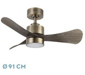 FABRILAMP Ventilador DC Zepelin 18W Cuero/Roble 3 Aspas - Potente y Eficiente
