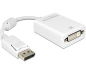 DeLOCK 61765 adaptador de cable de vídeo 0,125 m DisplayPort DVI-I Blanco